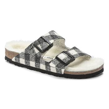 Dámské Arizona Birkenstock Shearling Plaid Wool Bílé | CZ 83ILH